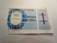 bilhete jogo futebol Olhanense benfica 1963 Campeonato Nacional