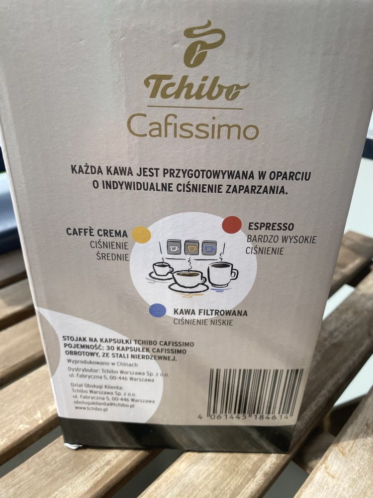 Metalowy stojak na kapsułki, kawę w kapsułkach Tchibo Cafissimo