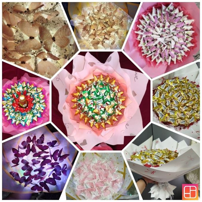 Букеты из конфет и бабочек