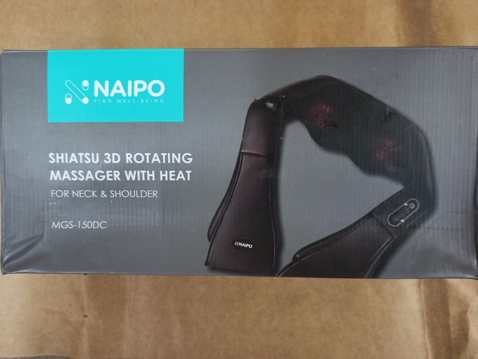 NAIPO Shiatsu Masażer Szyi Pleców Ramion Podczerwień Przewodowy - Najn