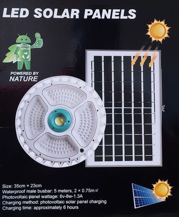Lampa solarna zewnątrzna z panelem LED + COB Sklep Gwarancja