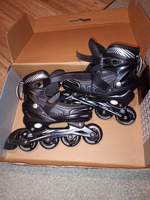 Rolki Regulowane CROXER Optima Black 35-38 Kauczuk Abec7