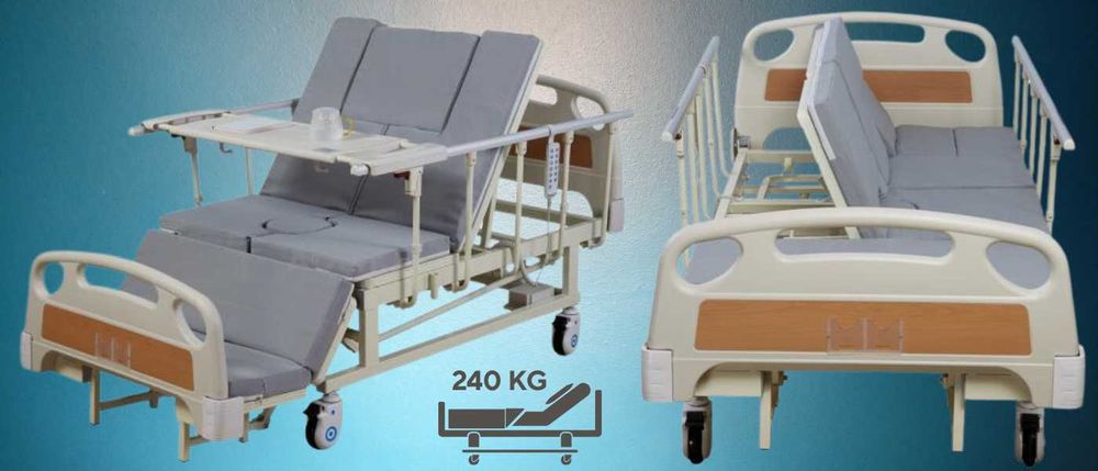 Łóżko Elektryczne 7-Funkcyjne do opieki i pielęgnacji obracane na boki