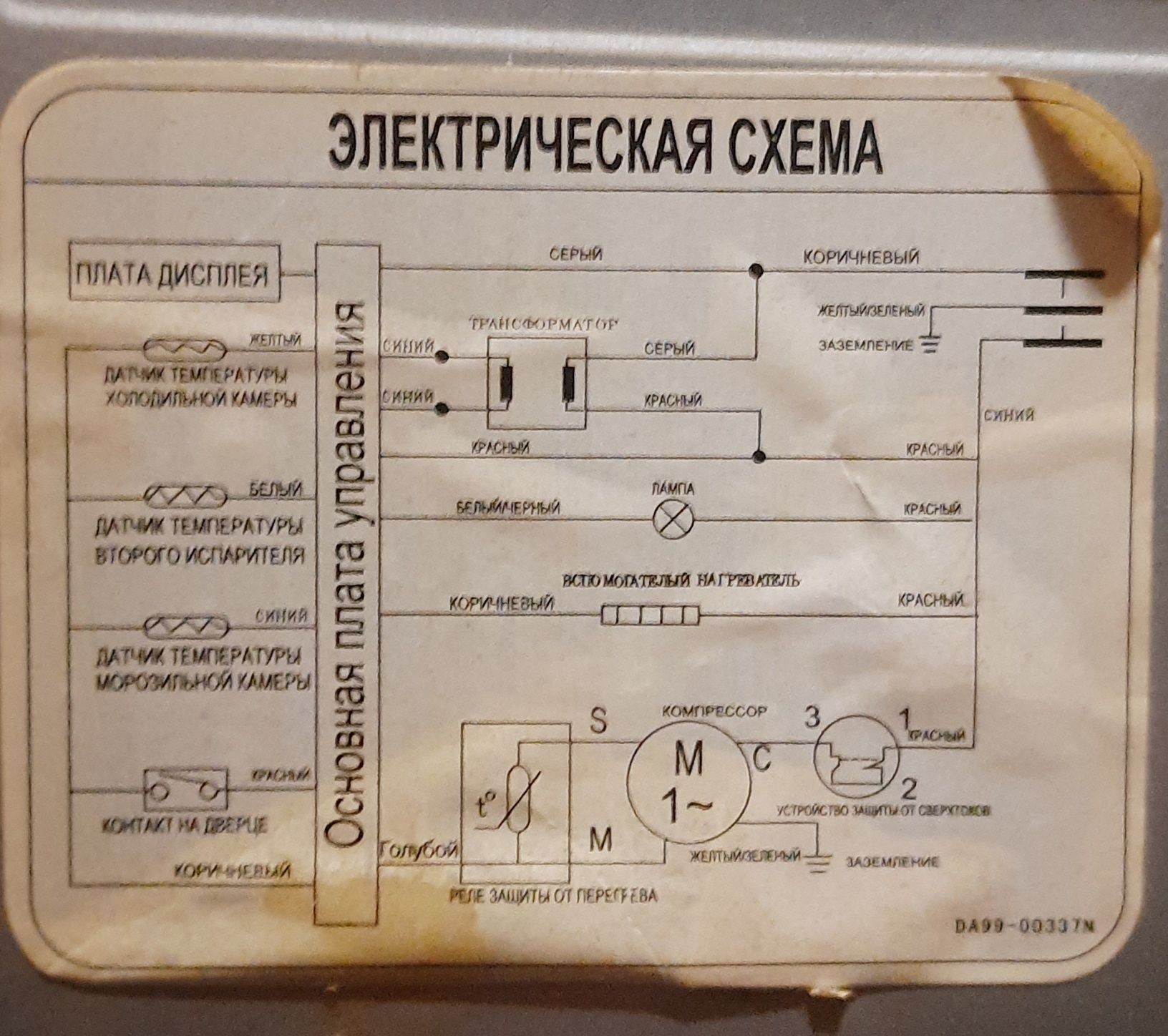 Плата управления холодильник samsung модель RL28DBSW1. (Мозги)