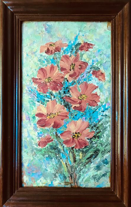 Картина живописна на ДСП олією «Маки»