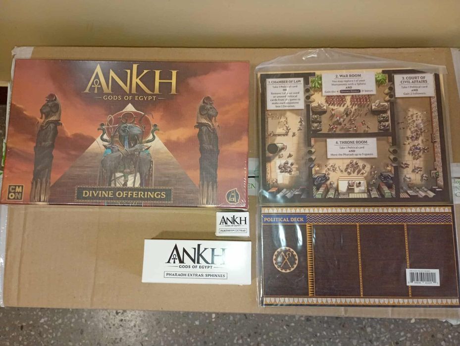 Zestaw z grą ANKH: BOGOWIE EGIPTU (pl) +Mata +Kickstarter dodatki