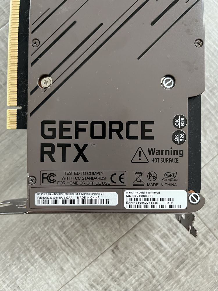 Palit GeForce RTX 3080 GamingPro 10G ВЖИВАНА