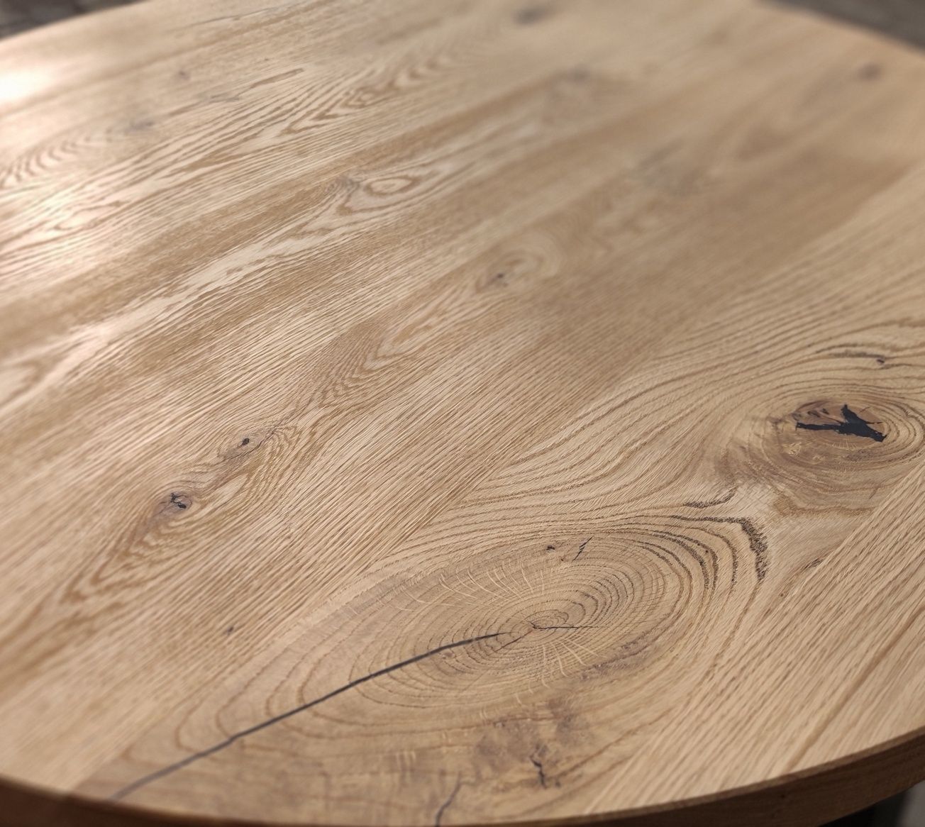 Stół drewniany okrągły dębowy loftowy nowoczesny loft industrial