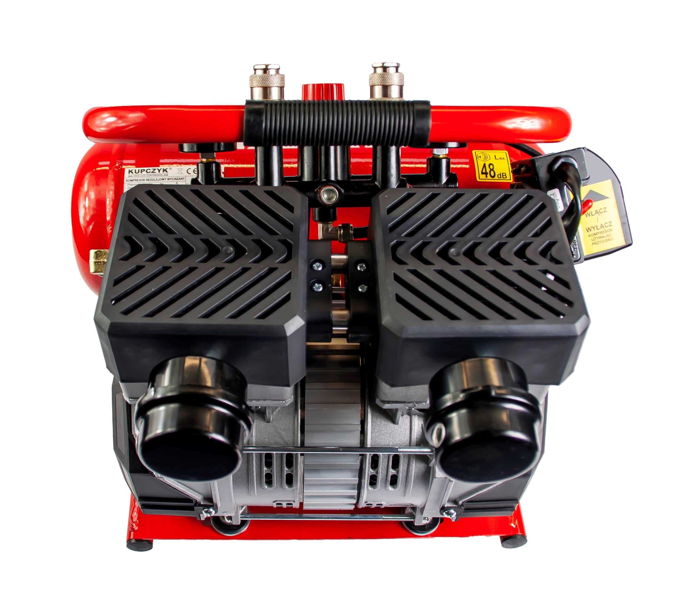 Kompresor bezolejowy wyciszony 6L FLO-6  1,1 KW 167 l/min Kupczyk