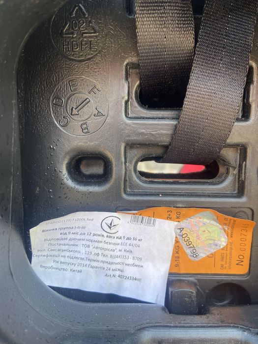 Автокрісло SPARCO f1000k
