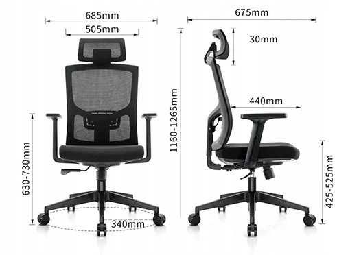 fotel biurowy obrotowy, krzesło biurowe ergonomiczne dla firmy i domu