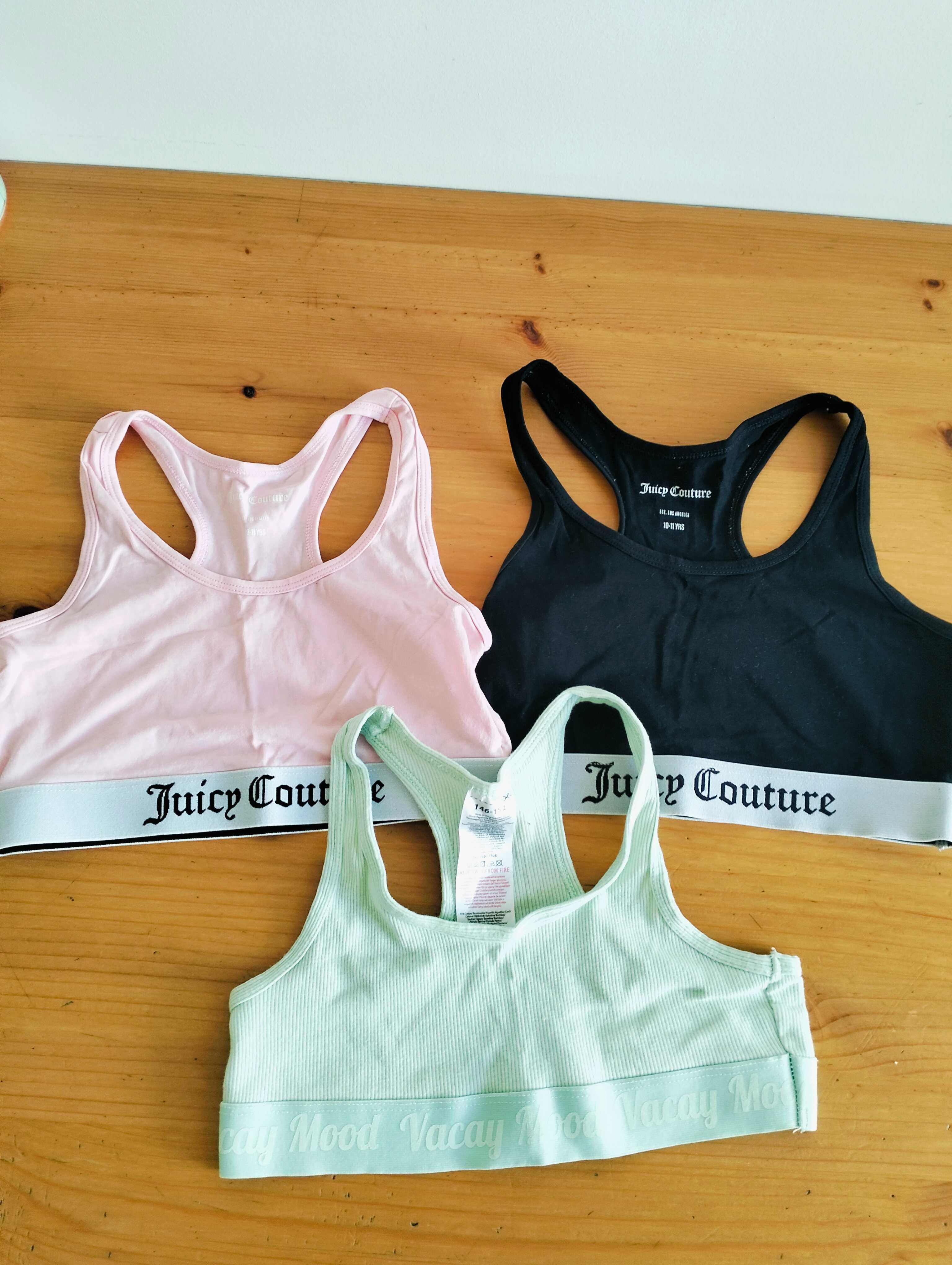 3 topy/staniki sportowe dziewczęce Juicy Couture Pepco rozmiar 146/152