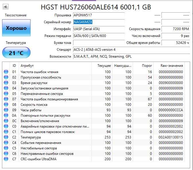 HGST HUS726060ALE614 6tb SATA HDD ХДД жорсткий диск