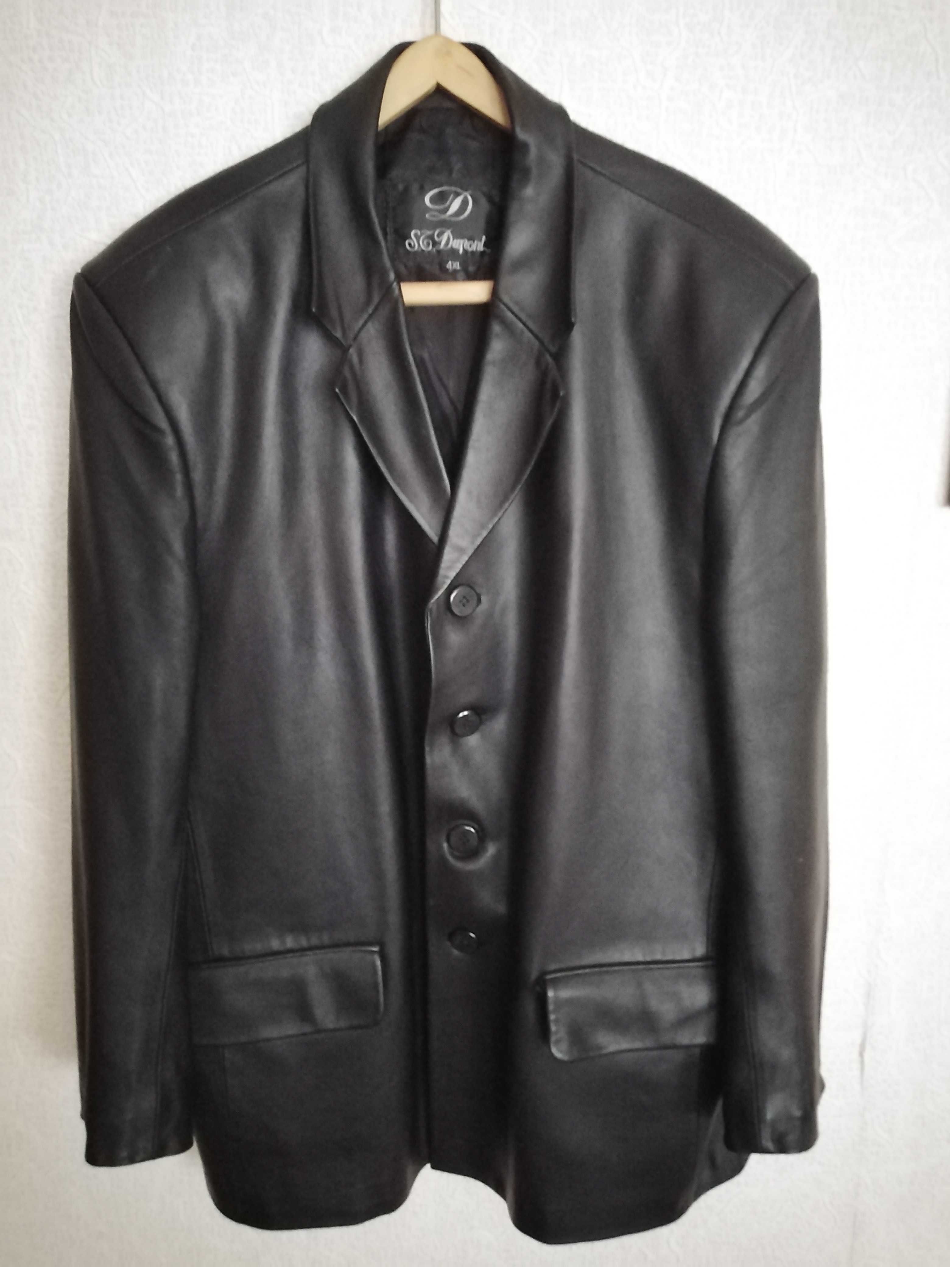 пиджак  кожаный мужской  "ST. Dupont" 4 XL
