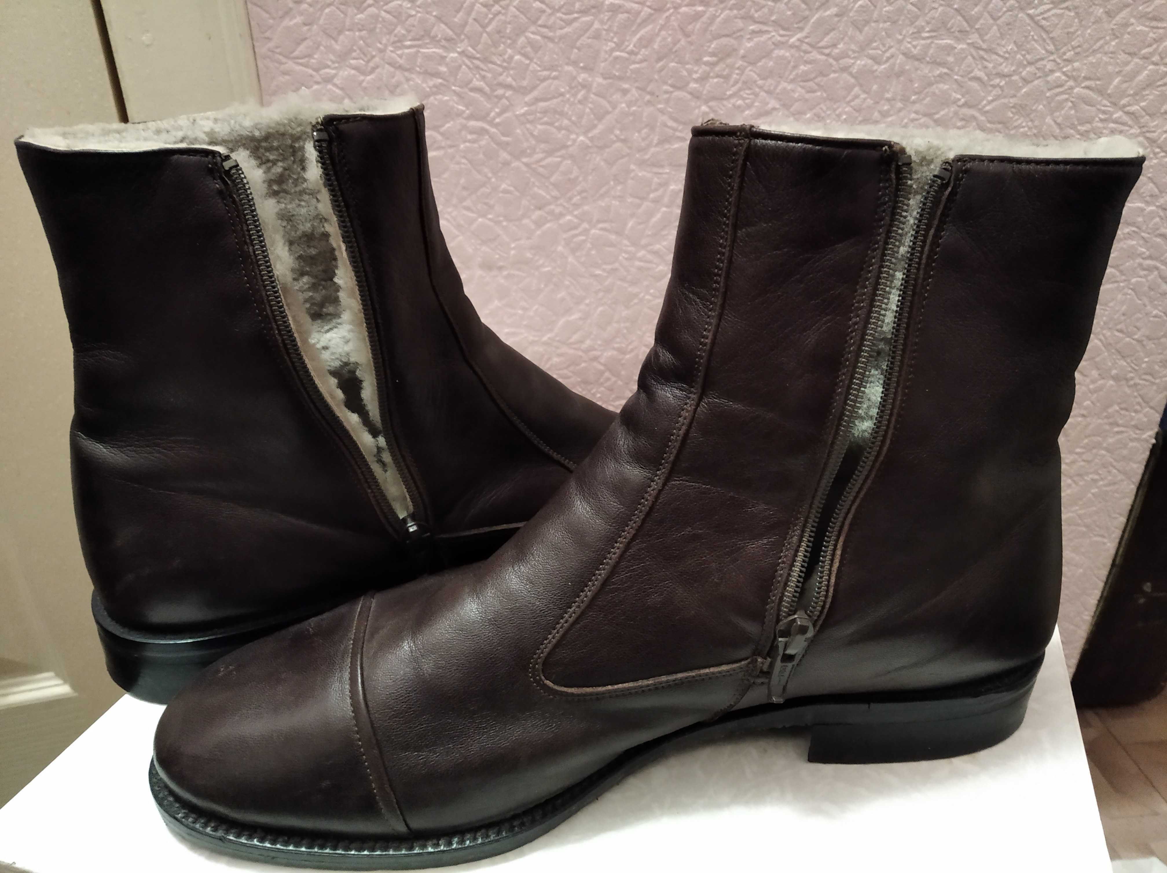 Зимние сапоги мужские ботинки натуральная кожа мех Davos Германия!