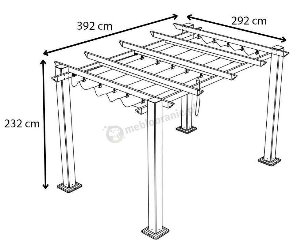 Zadaszenie na taras 3x3m Pergola ogrodowa Cream Wood wiata