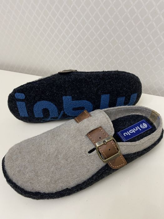 Чоловічі повстяні войлок капці Inblu бежеві.Тапочки тиха хода