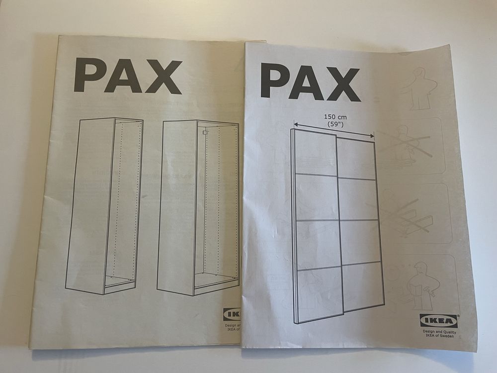 Roupeiro Pax IKEA Preto com porta deslizante de espelho 150x236cm