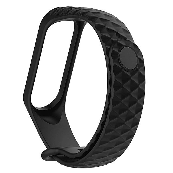 Silikonowa opaska zamienna do Xiaomi Mi Band 4 / Mi Band 3 black diamo