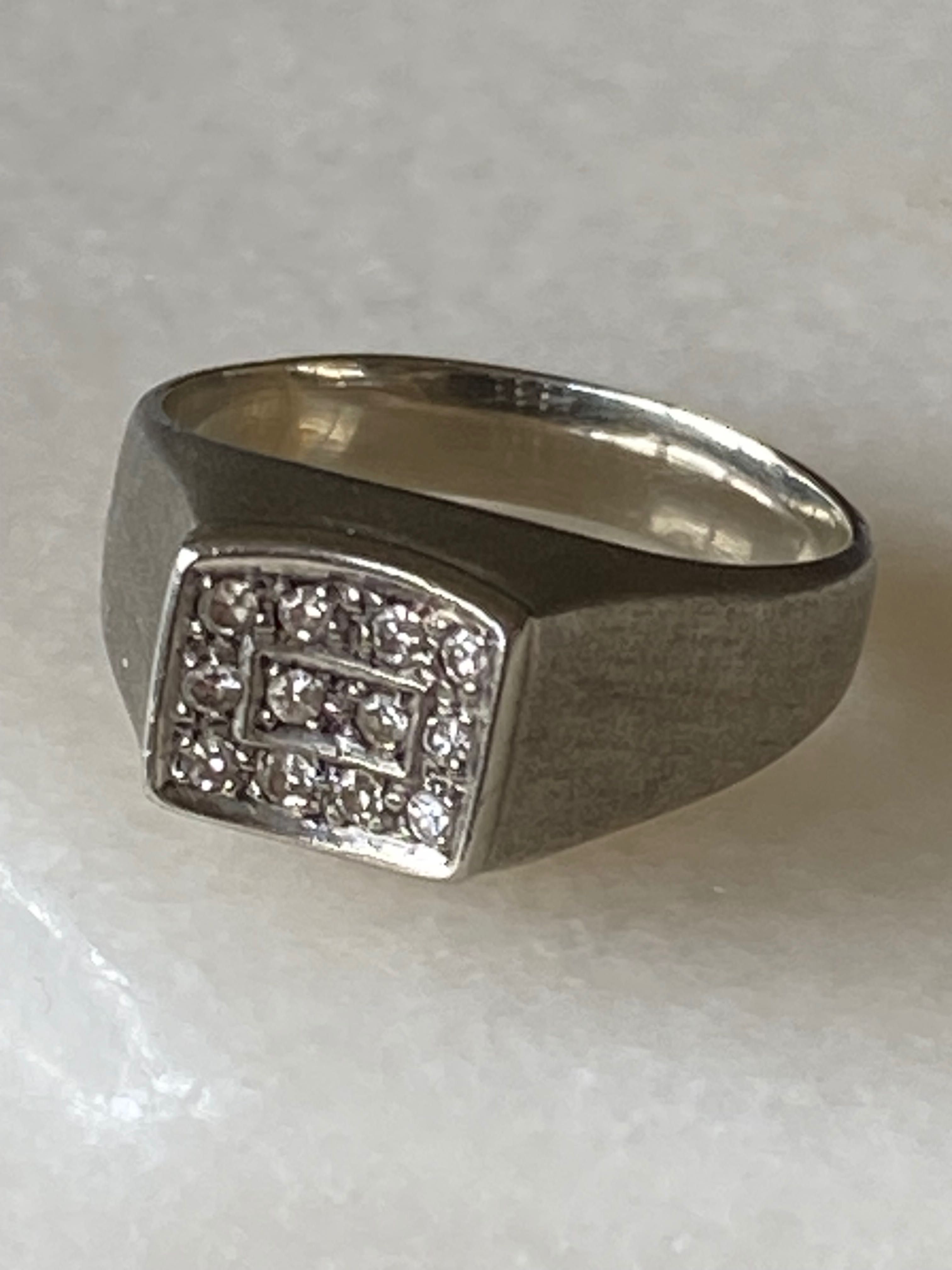 Anel Ouro Português Contrastado 19,2 Qt 12 Diamantes 0,6 ct tamanho 16