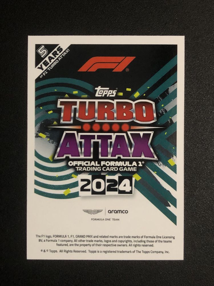 Fernando Alonso 2024 Topps Turbo Attax Yellow Canary LE 23