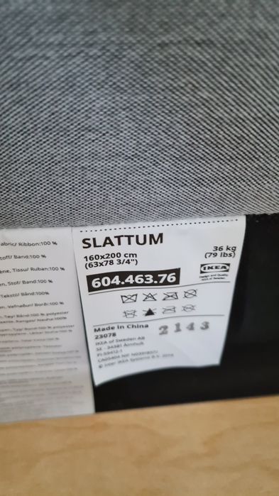 Slattum 160x200 rama  bez materaca i desek.