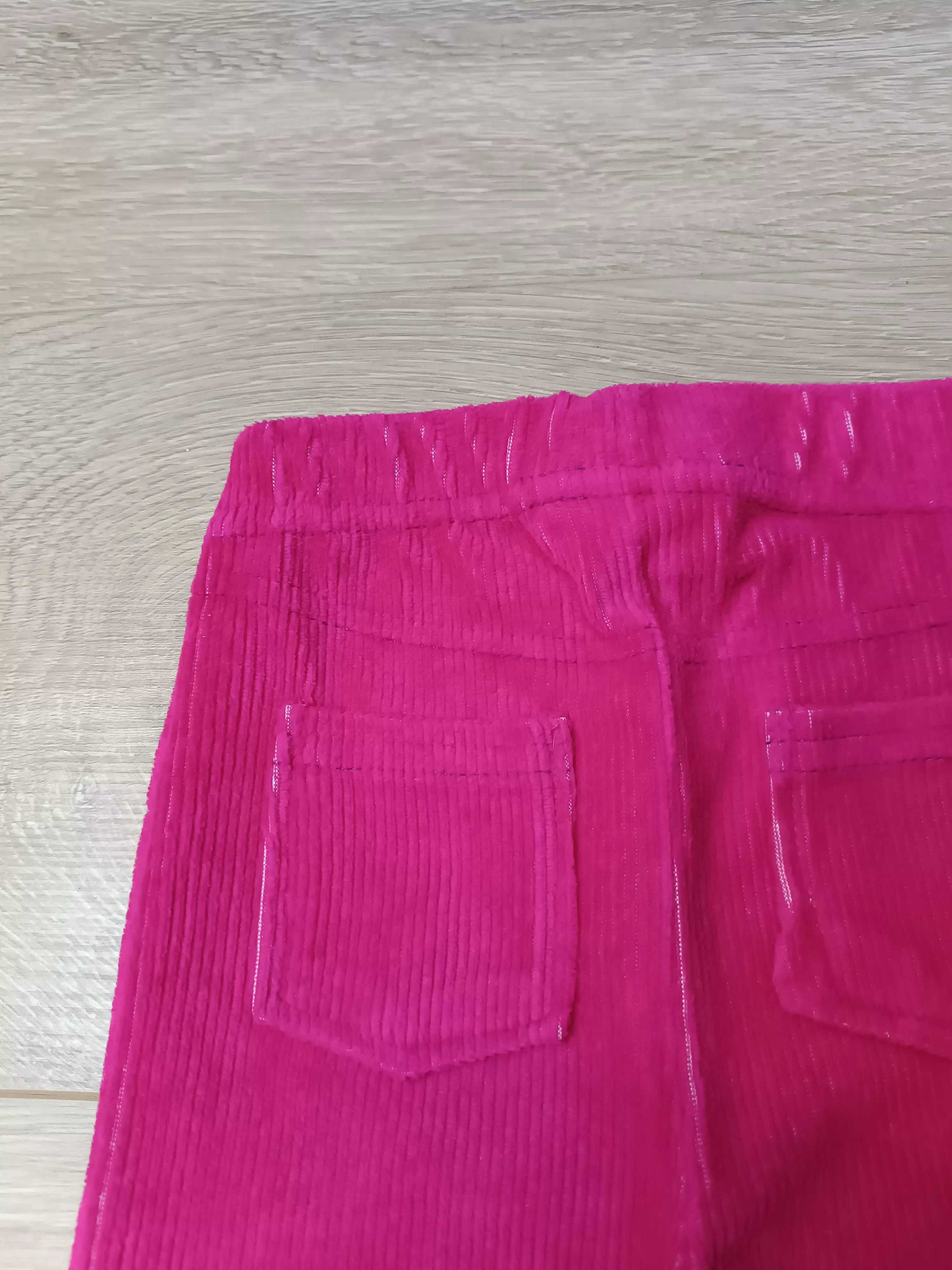 Spodenki legginsy różowy welur kieszonki 'Baby' 80