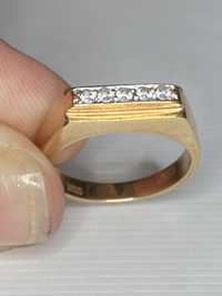 Кольцо печатка золотая 585, р.16,5, вес 3,67 гр