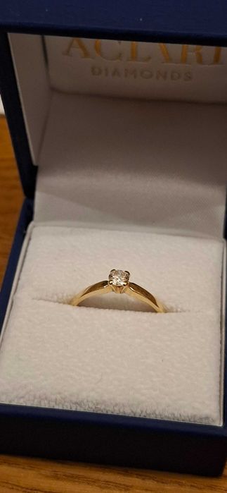 Pierścionek zaręczynowy 0,19 CT, złoto 585, r.13, Aclari Diamonds