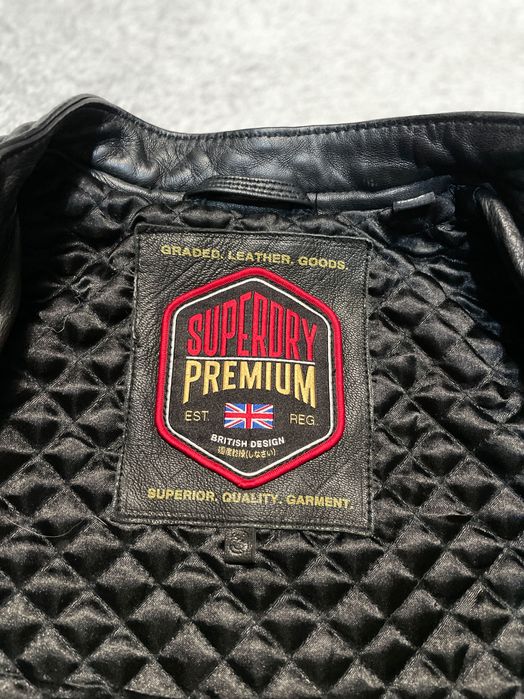 Чоловіча мотокуртка з натуральної шкіри Superdry Moto Racer