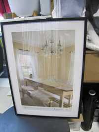 Drewniana ramka na zdjęcia ze szkłem., czarny, 50 x 70 cm