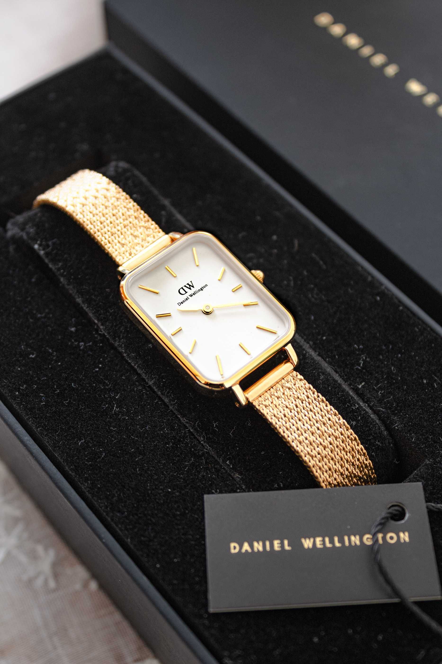 Złoty damski zegarek Daniel Wellington Quadro Pressed