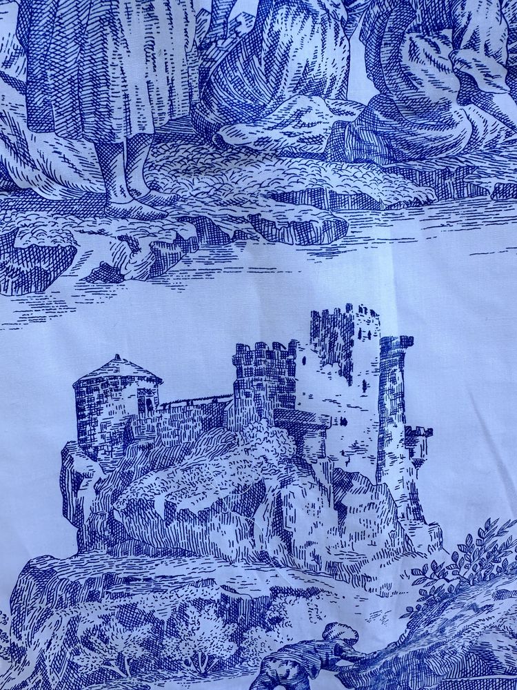 Lindo saco em toile de jouy azul:100%algodao