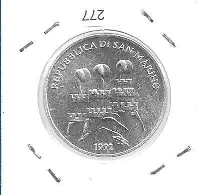 San Marino - - 1.000 Lire - 1992 - - Olímpicos 1992 - - Moeda de Prata