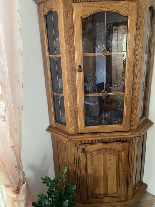 Komplet mebli debowych do salonu-2witryny i 2 komody
