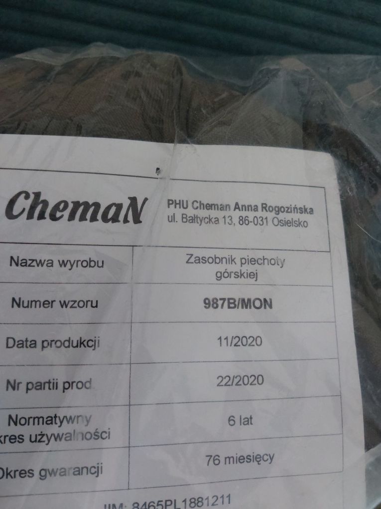 Sprzedam nowy kompletny nie używany  plecak gorski wzór  987B/MON