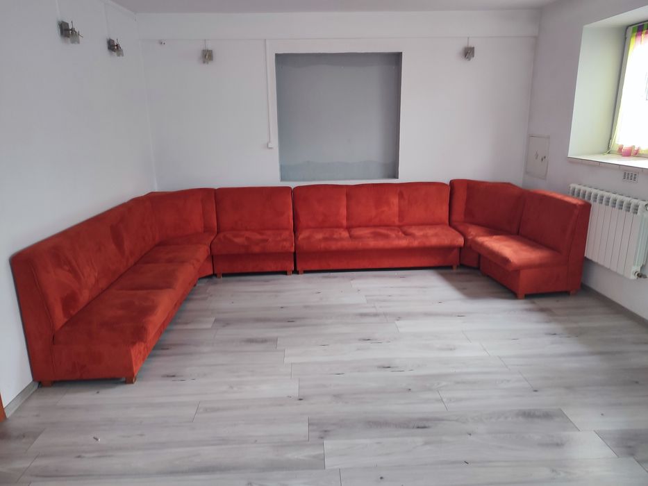 Duży zestaw wypoczynkowy, sofa, kanapa, rogówka