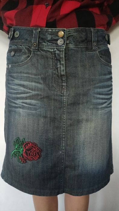 Spódnica róż L jeans Cecil