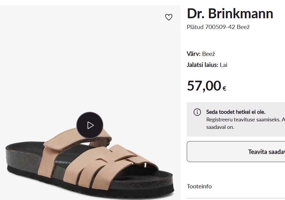 Жіночі  шльопанці Dr. Brinkmann, 41р