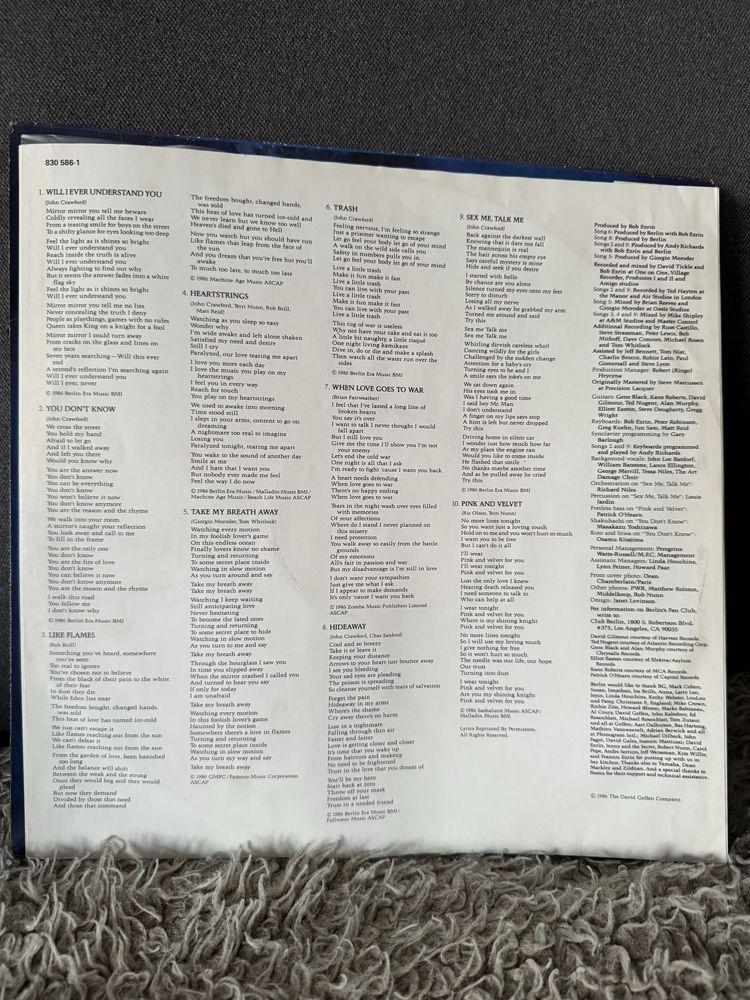 Berlin, Count Three & Pray , 1986 r.