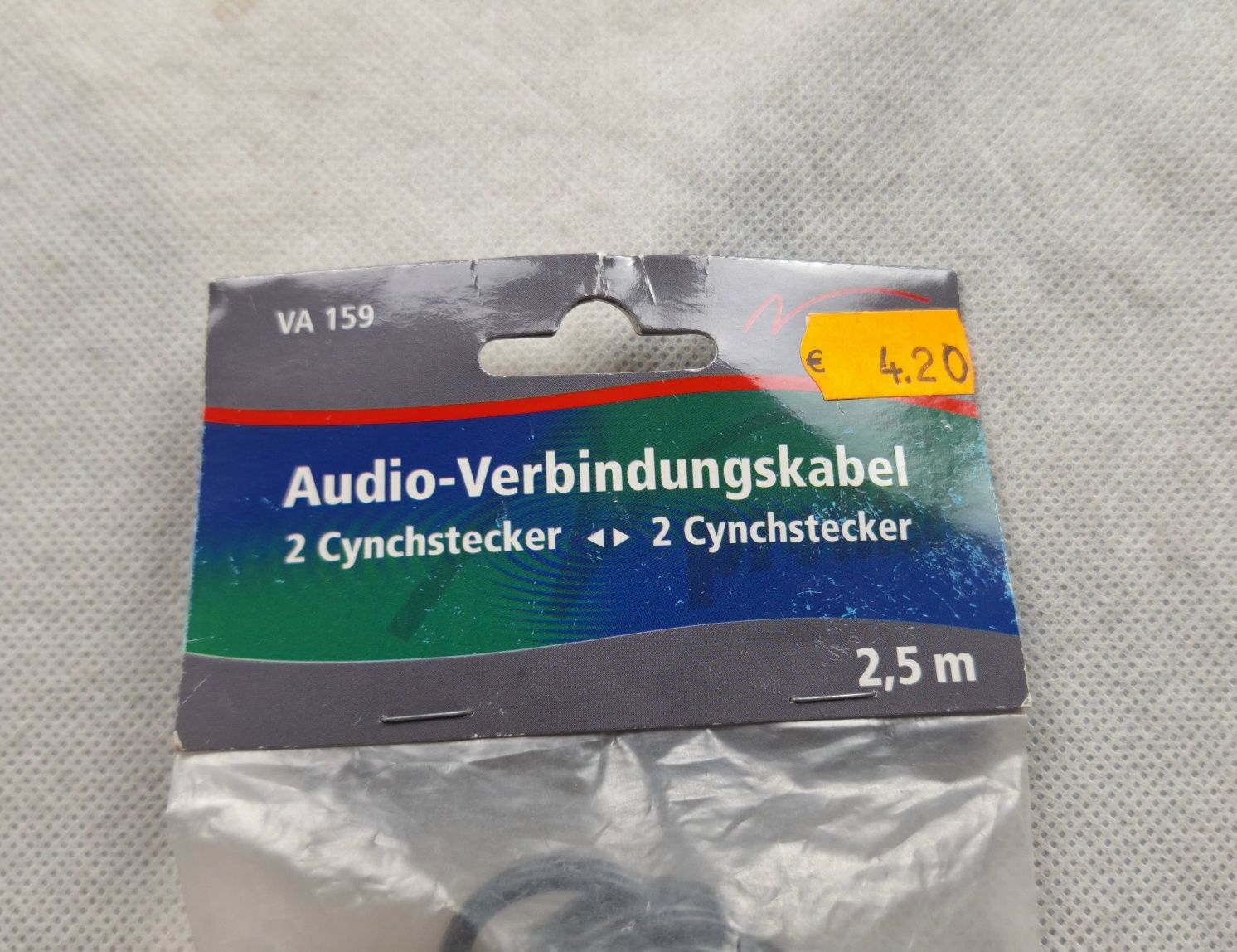 Kabel 2RCA-2RCA 2.5 m nowy