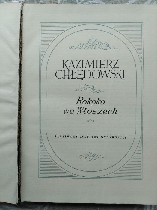 Rokoko we Włoszech Kazimierz Chłędowski