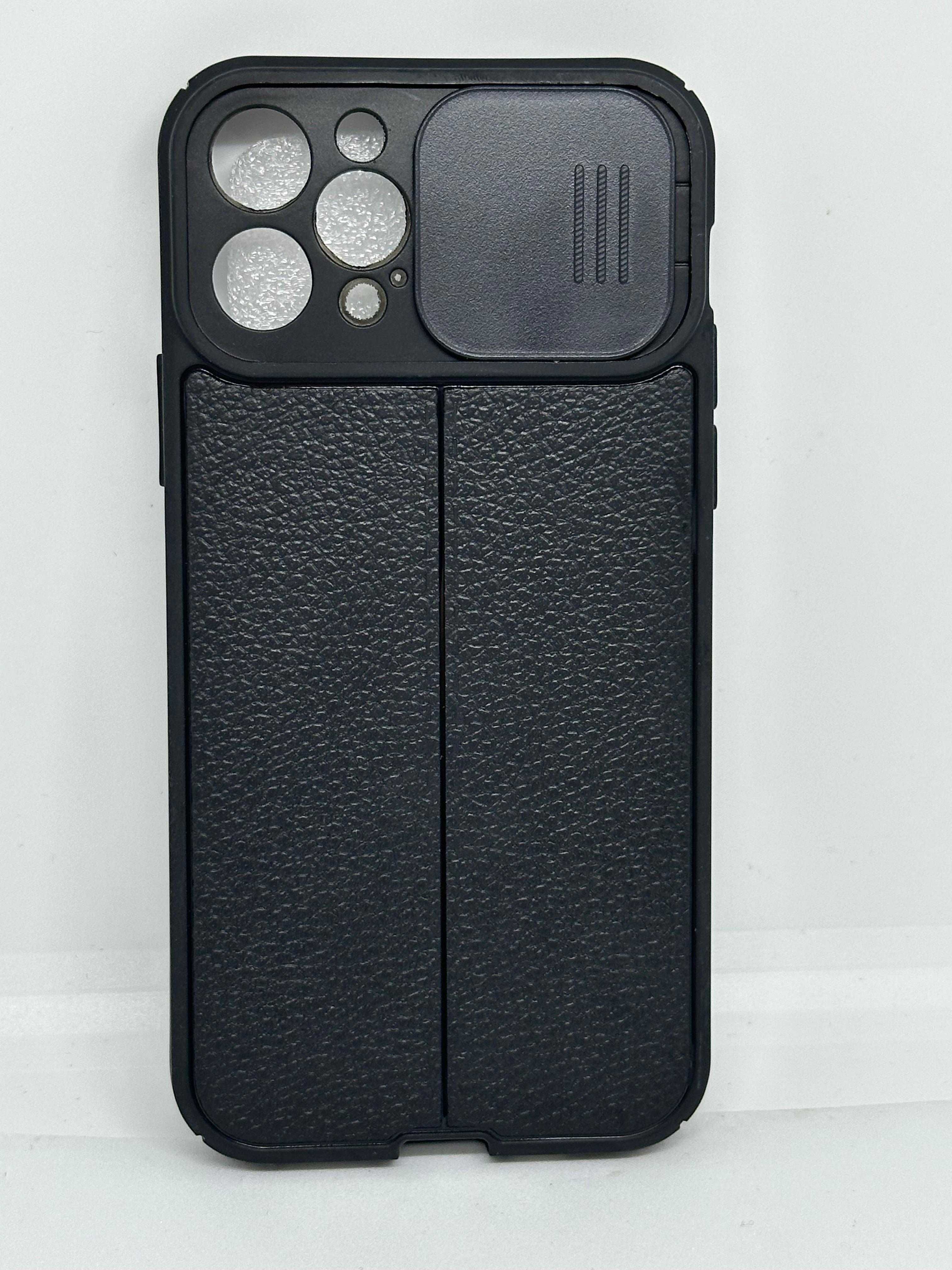 Iphone 12 PRO Etui Case Obudowa Czarna a'la skórzana kod 2072