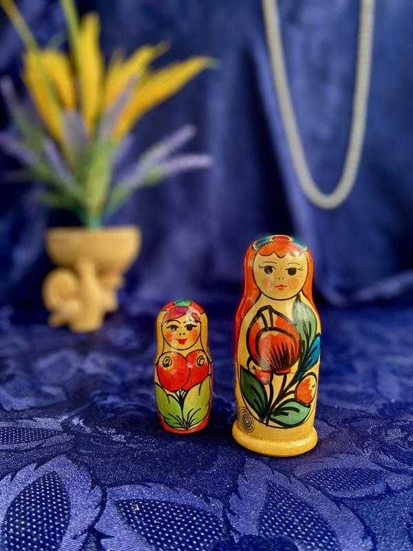 Винтаж! матрешка сувенирная винтаж росписная дерево пара подарок