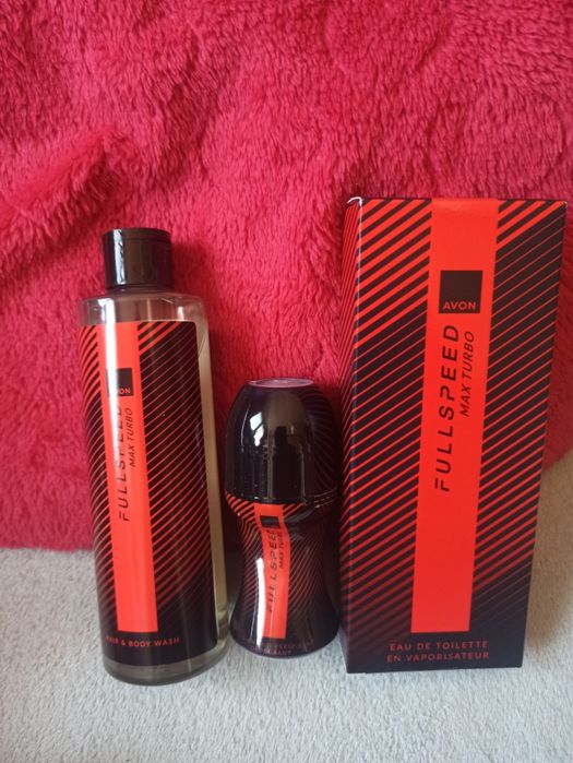AVON Zestaw Full Speed Max Turbo Woda 100ml Żel 250 ml Dezodorant 50ml