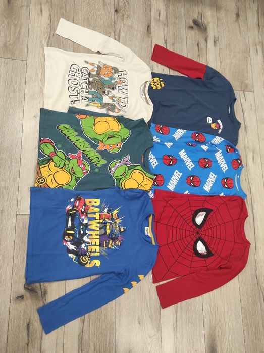 Zestaw Koszulek Dziecięcych Z Długim Rękawem Rozmiar 128.