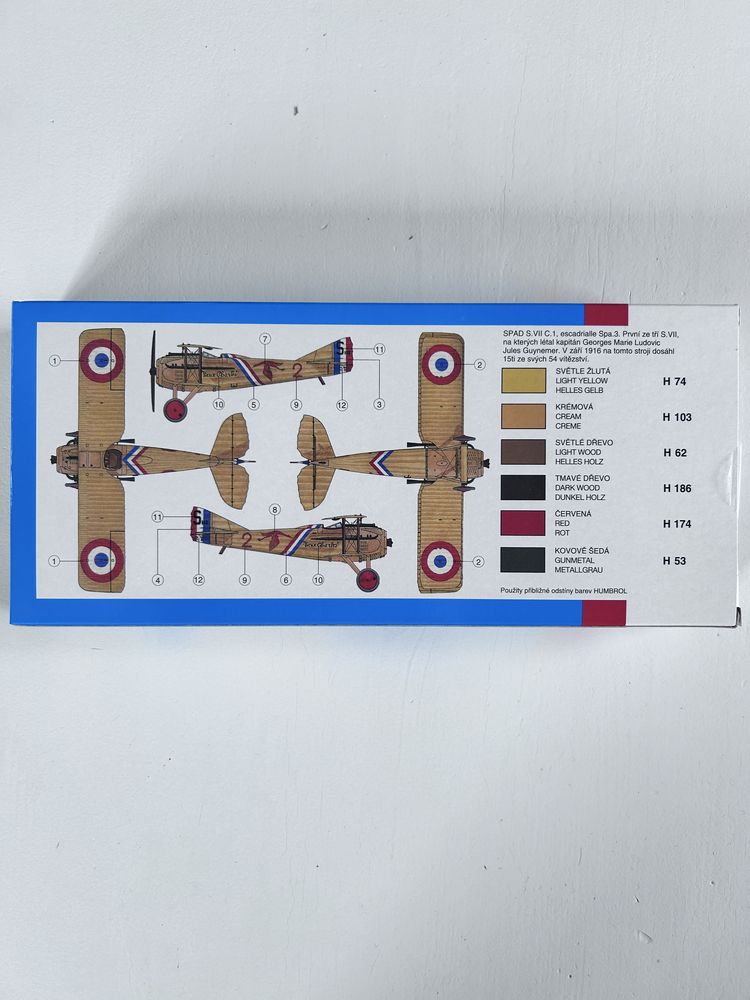 Samolot Spad S.Vll model do sklejania Smer 0824