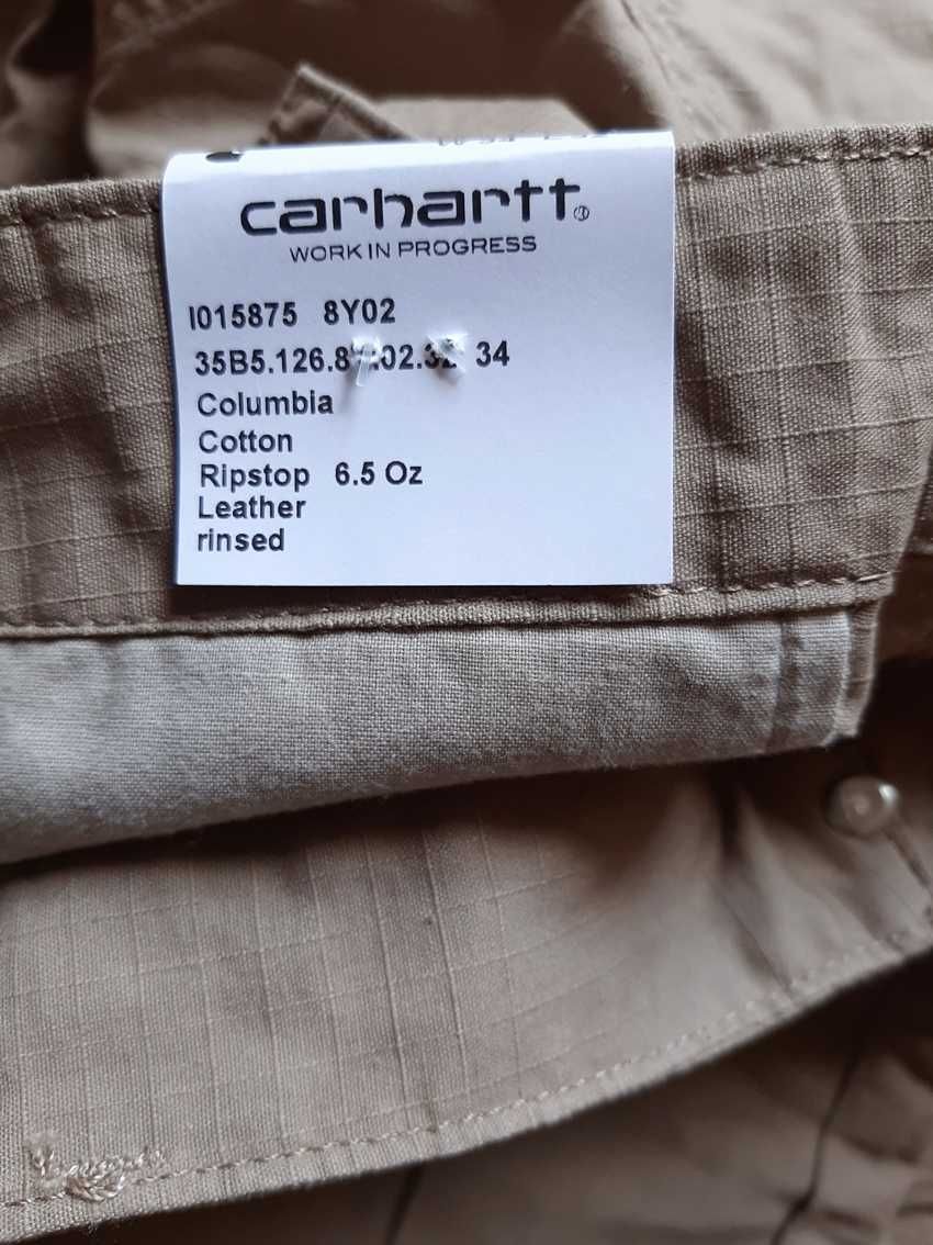 Spodnie Carhartt cargo, bojówki, beżowe, khaki, joggersy, skate