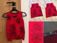 Elegancka czerwona bluzka Vintage S/M