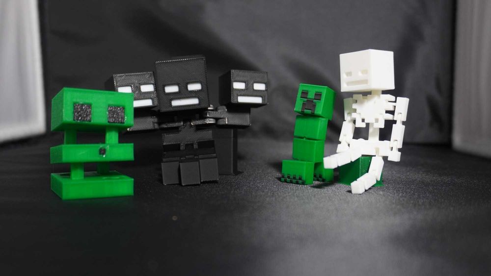 Набір з 4 фігурок Minecraft: візер, скелет, кріпер, Slime